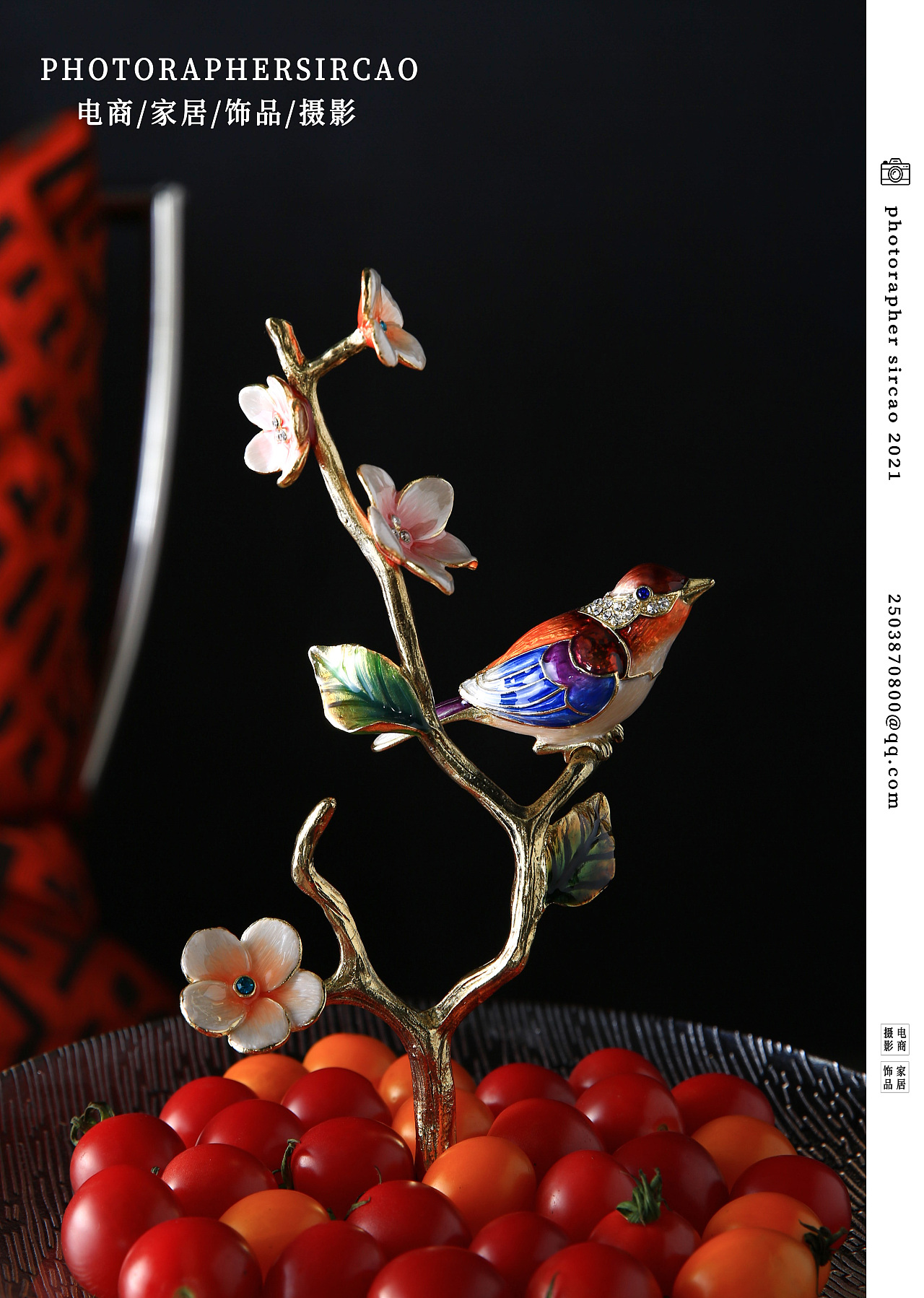 珐琅彩·春鸣双层果盘·典雅果盘（图ZMjcwMTU1NDIw） - 产品摄影 - 站酷设计师鱼悅原创素材 - 站酷ZCOOL