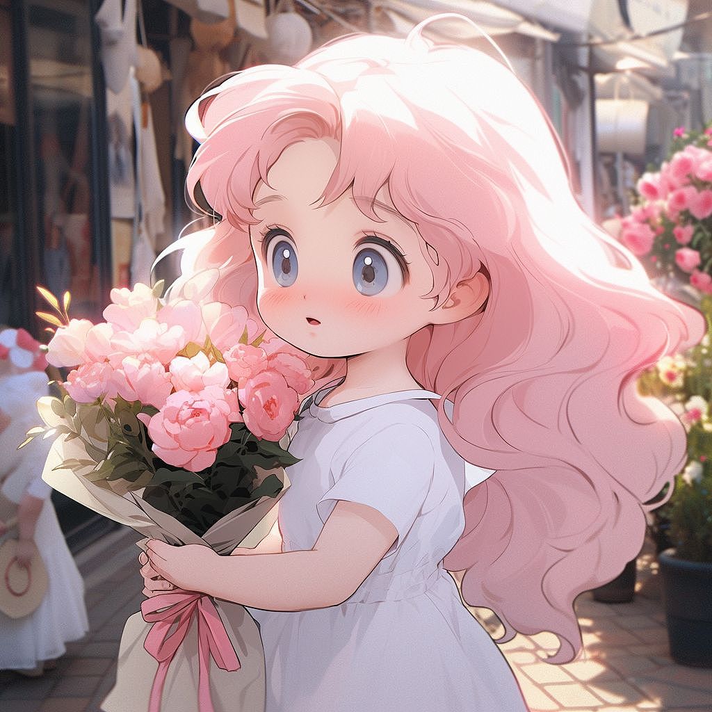 捧花女孩（图ZMzQ3MTYzMDg4） - AI作品 - 站酷设计师Z910522602原创素材 - 站酷ZCOOL