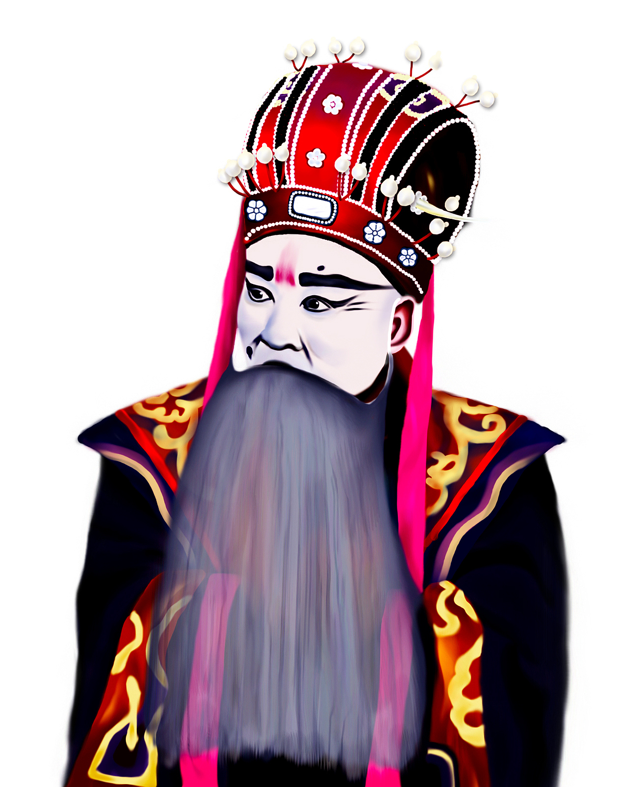 秦腔戏曲人物绘画-曹操