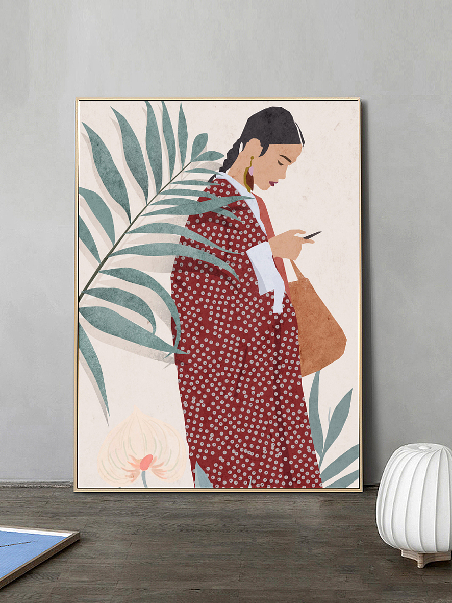 《輕倚歲月》（圖ZMjUzNjMyOTQw） - 商業(yè)插畫 - 站酷設(shè)計師深圳畫先生原創(chuàng)素材 - 站酷ZCOOL