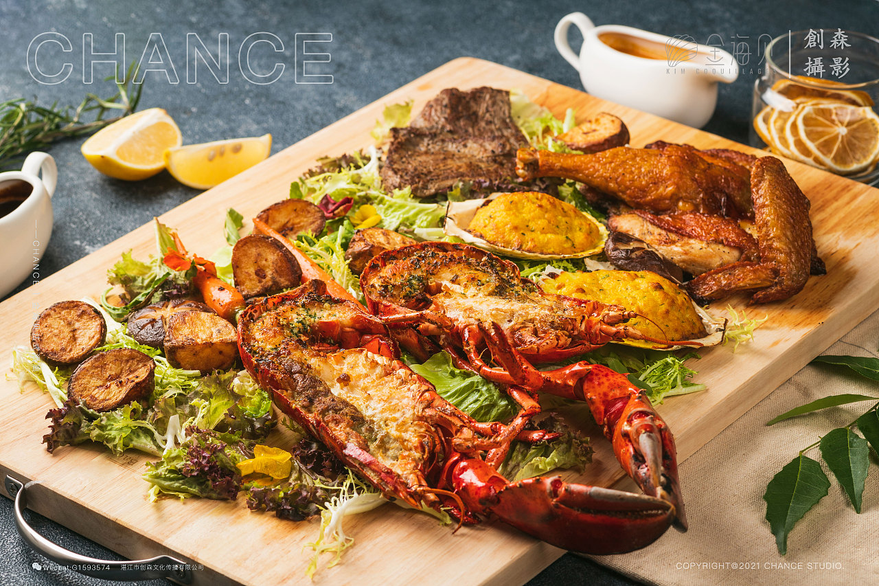 粤式法餐菜品场景图拍摄