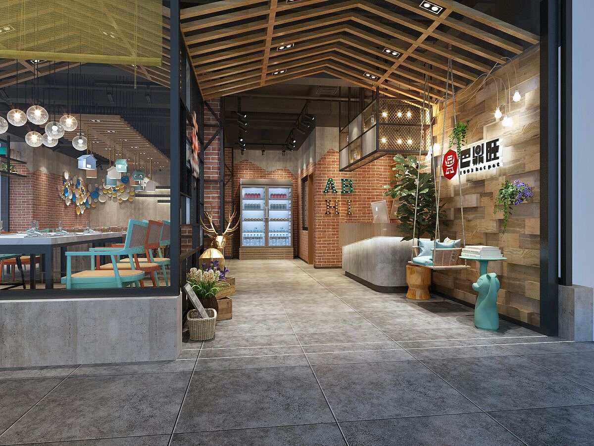 黑龙江小火锅店设计（图ZMTU1NjY0MTQw） - 家装设计 - 站酷设计师商业空间装饰设计原创素材 - 站酷ZCOOL