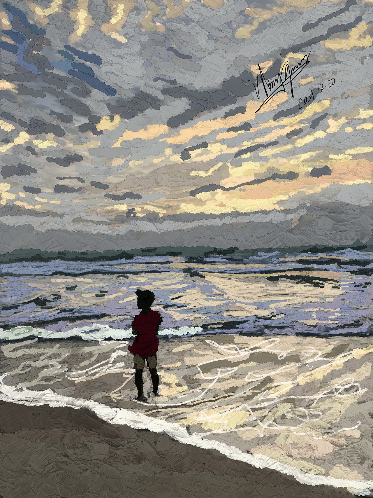 海边小孩（图ZMjgzNDM0NjU2） - 儿童插画 - 站酷设计师CariseYYY原创素材 - 站酷ZCOOL