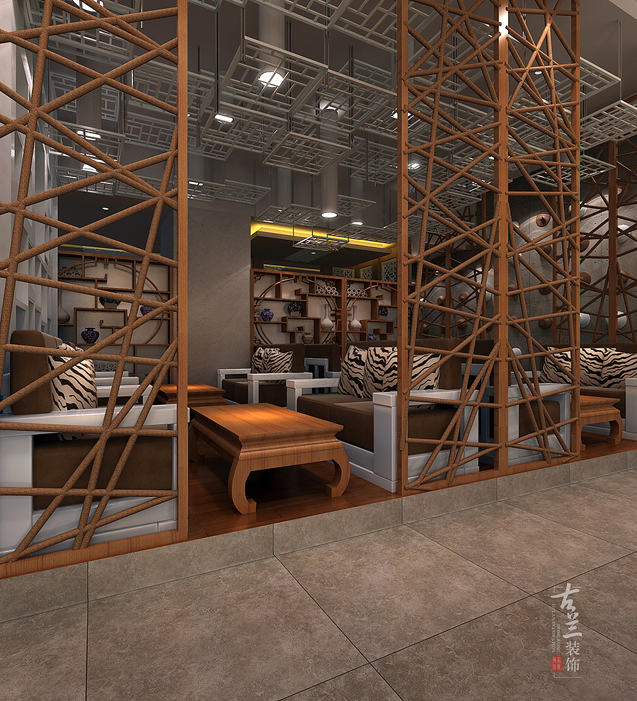 《中字养生概念茶坊》茶楼设计公司|茶楼装修公司（图ZOTkwNjkwNDg=） - 家装设计 - 站酷设计师茶楼装修设计公司原创素材 - 站酷ZCOOL