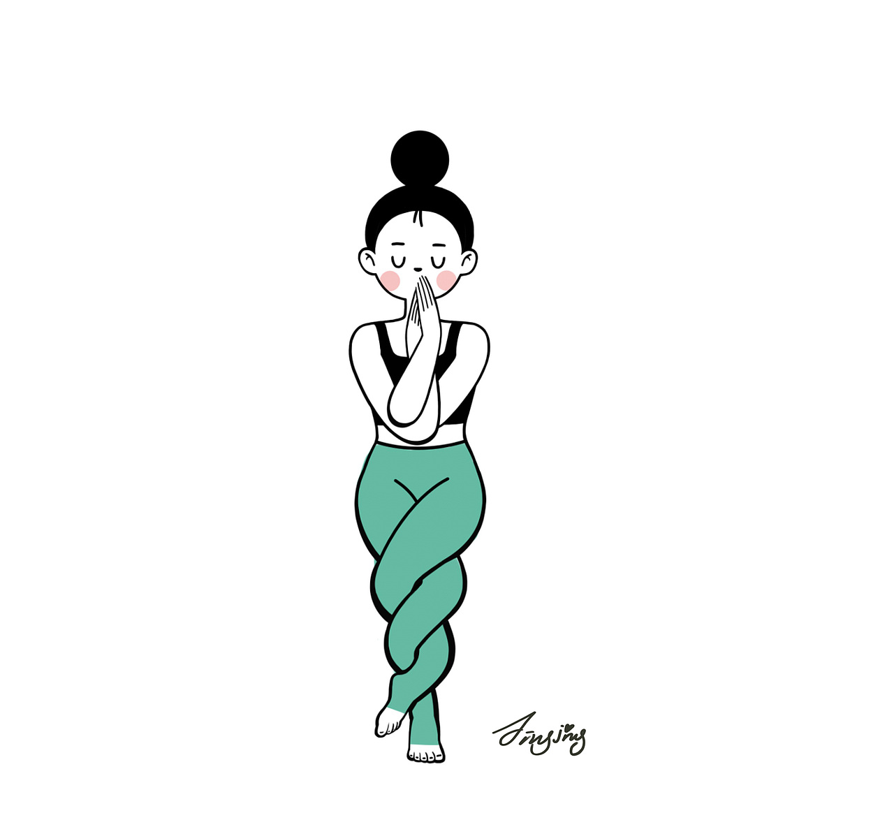 瑜伽（图ZMTE4NTY5NjEy） - 商业插画 - 站酷设计师敬敬JJ原创素材 - 站酷ZCOOL