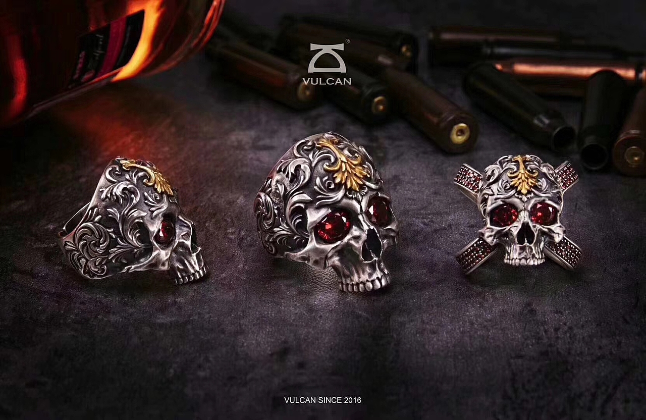 VULCAN•伏尔甘【鸢尾唐草骷髅】戒指（图ZMTc2MDU2NjY0） - 首饰设计 - 站酷设计师猴哥文玩工作室原创素材 - 站酷ZCOOL