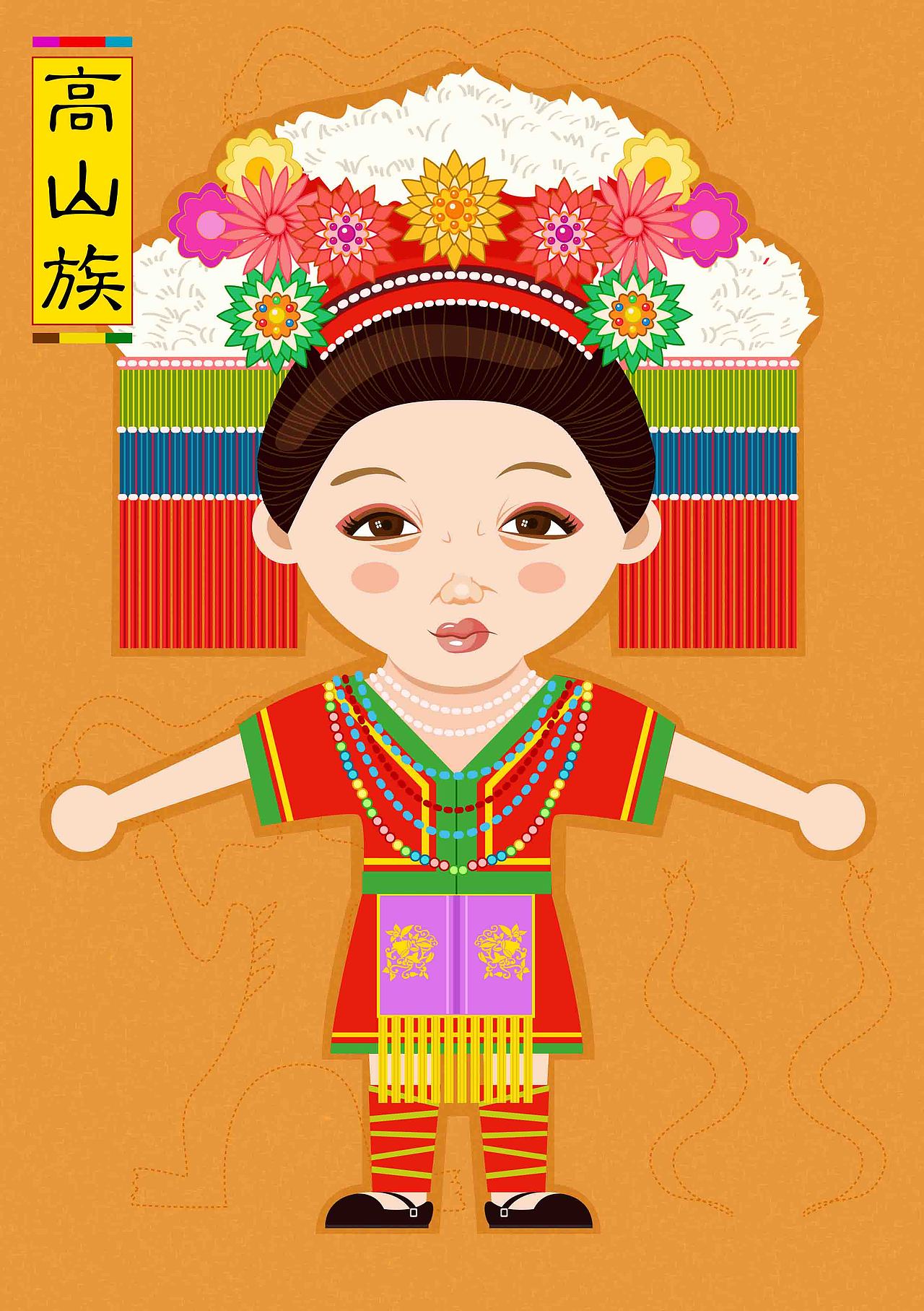 少数民族服饰推广·卡通人物形象设计（图ZMTAxMDgwNDg=） - 图案 - 站酷设计师奶奶Tina07原创素材 - 站酷ZCOOL