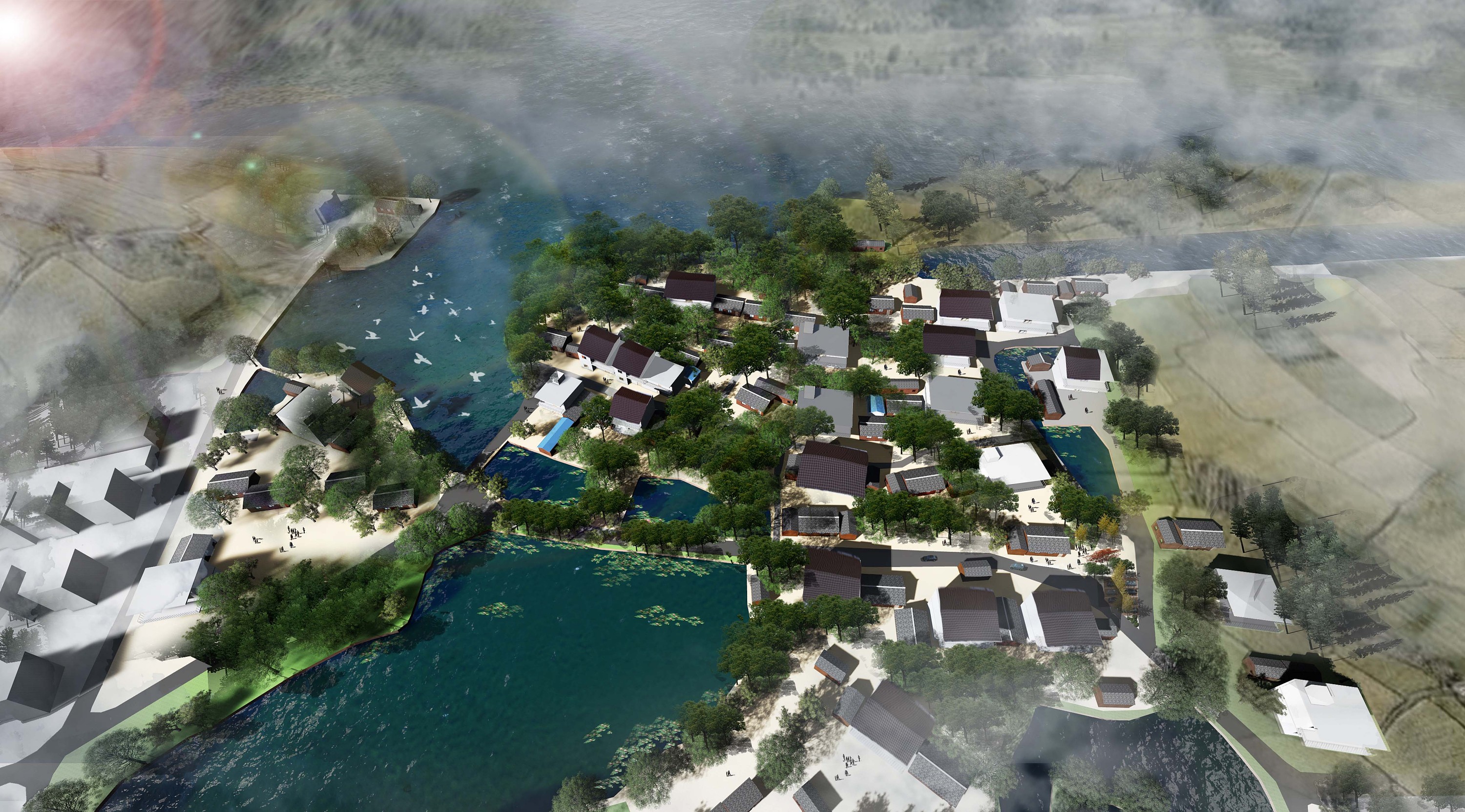 景观鸟瞰,曹洼村,欢迎指导,刚学的|空间|景观设计|喝汤的基围虾_原创