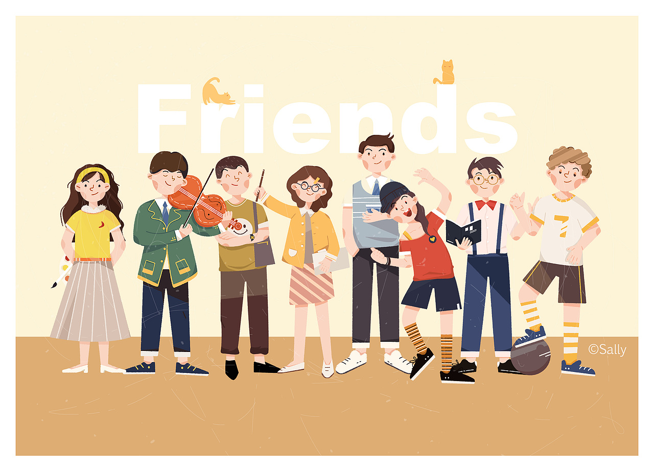 we are friends~|插画|创作习作|山寂js_原创作品-站酷zcool