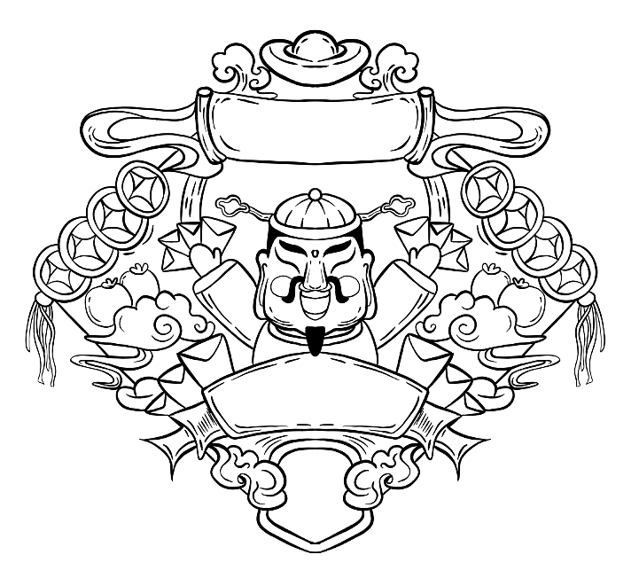 新年财神-线稿~