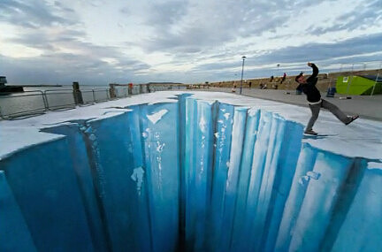 冰川3d画3d壁画3d彩绘3d地画3d艺术馆3d特色小镇