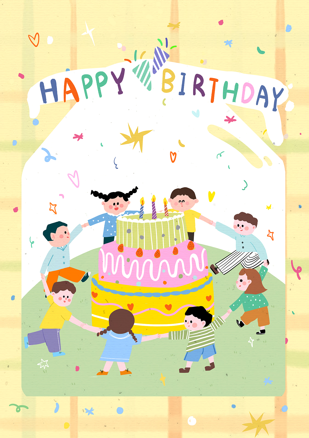 插画分享|生日贺卡