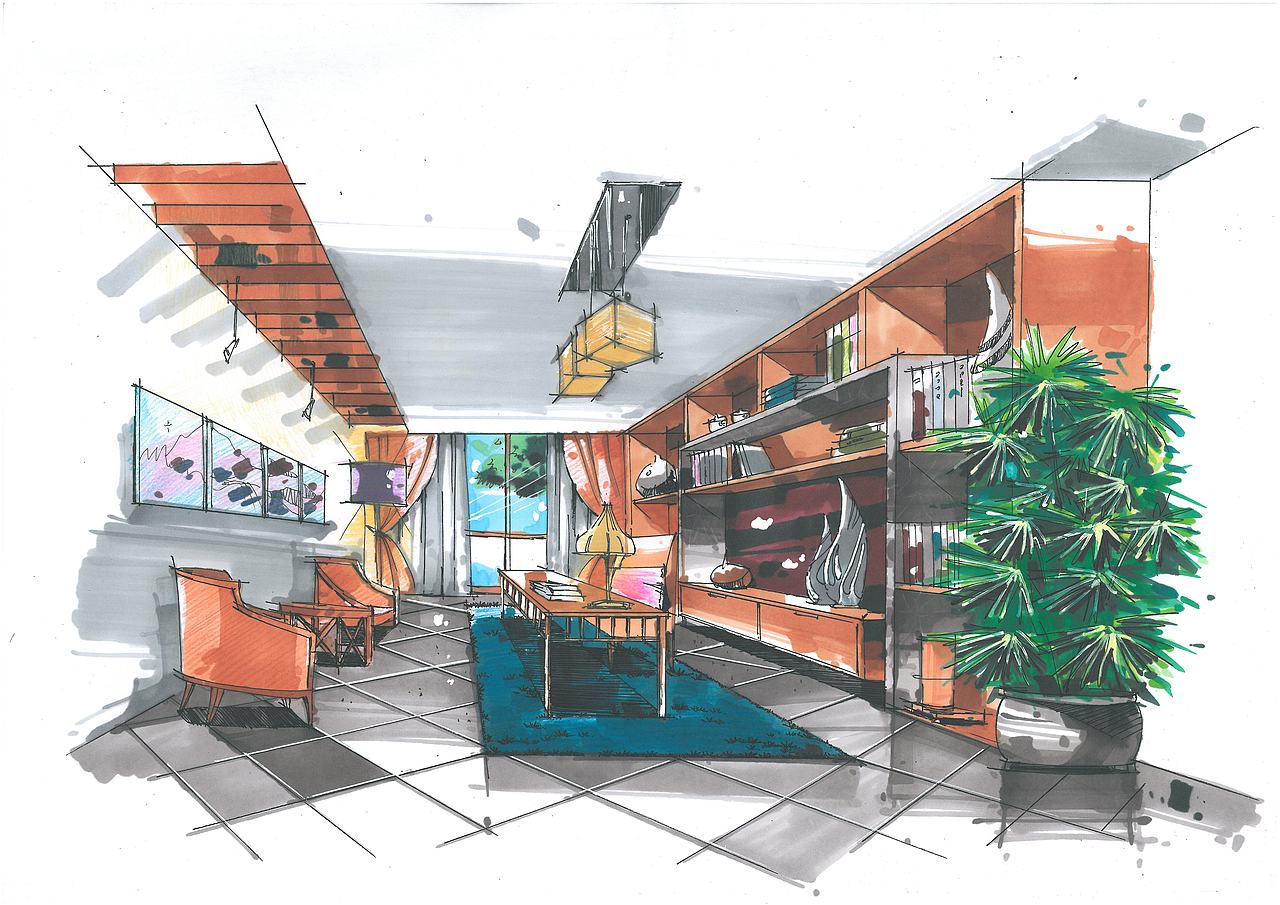 室内设计及其整体设计手绘（图ZNzAzNjcyMTI=） - 家装设计 - 站酷设计师喵喵喵薇薇笑原创素材 - 站酷ZCOOL