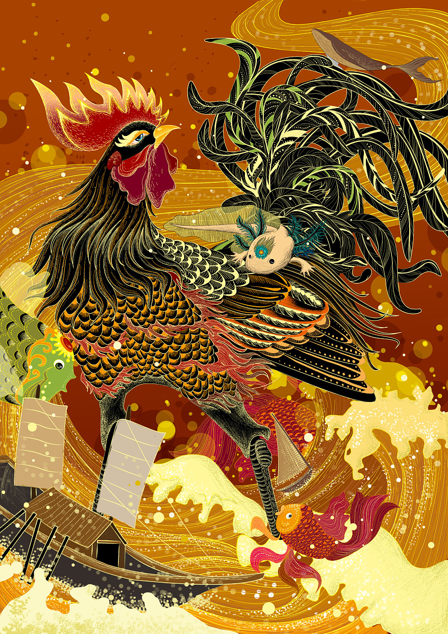 原创作品:鸡年有余