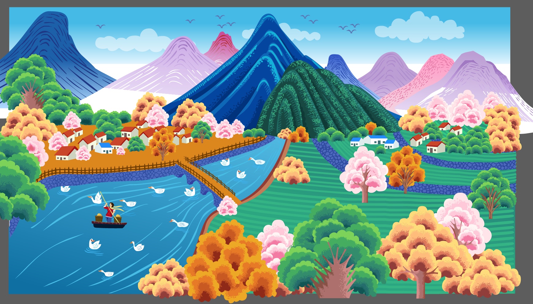 山水风景动画壁纸图片