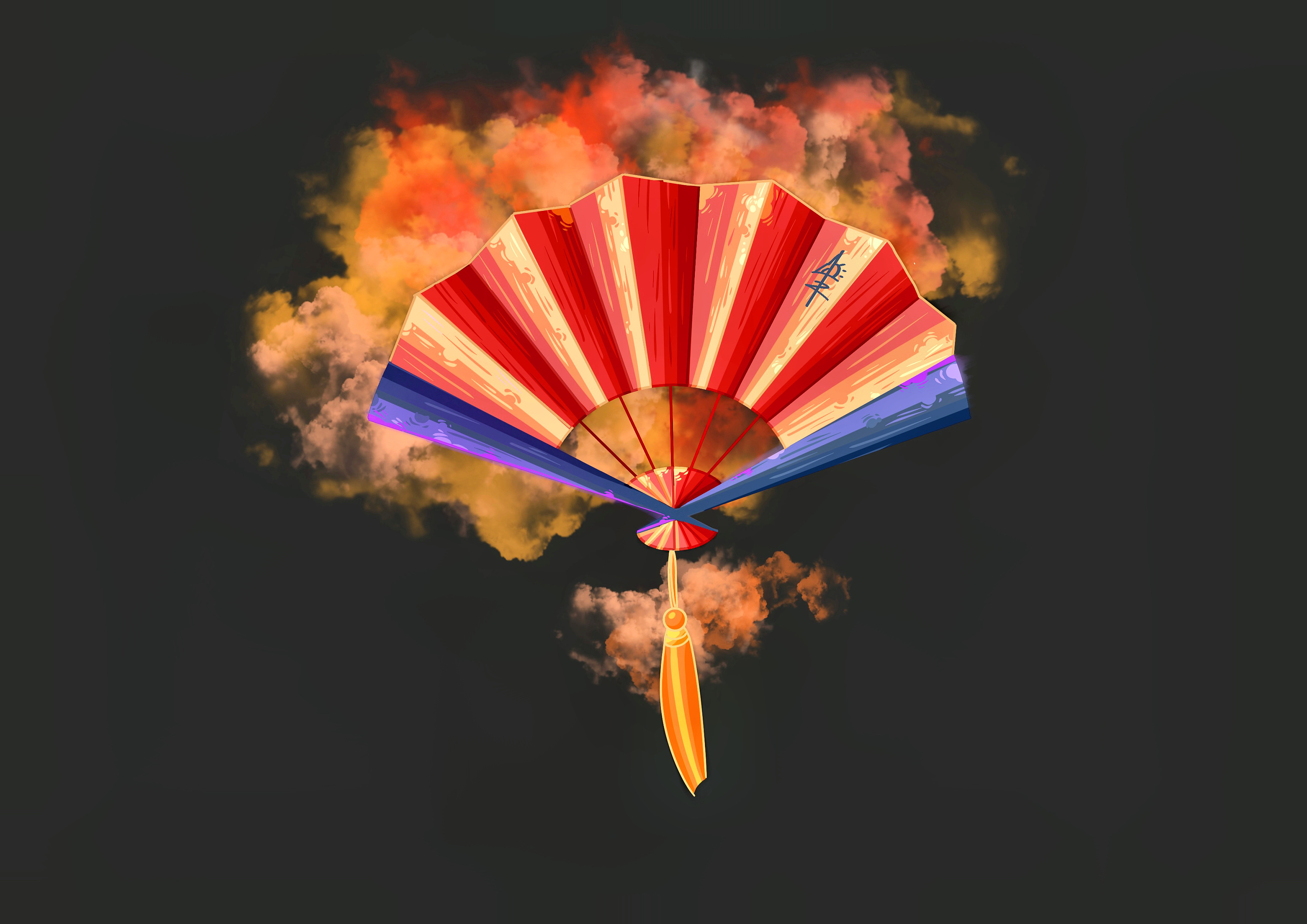 道具(法扇)|插画|游戏原画|朱绍壬 - 原创作品 - 站酷 (zcool)