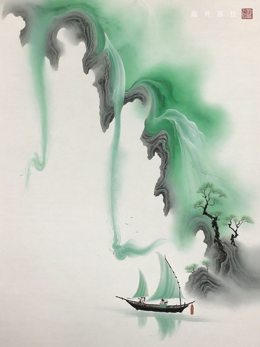 禅画 | 人生若得如云水（图ZMzY0MDQ0MTQw） - AI作品 - 站酷设计师龙井落桂原创素材 - 站酷ZCOOL