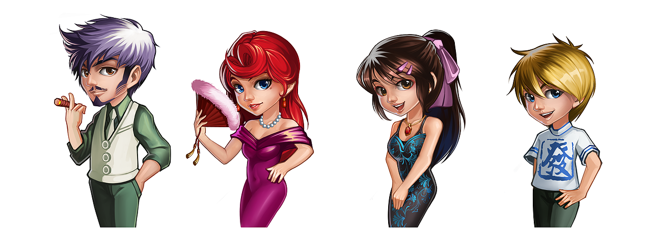 联众疯狂麻将原画人物设计（图ZMzI1NjU4ODQ=） - 游戏原画 - 站酷设计师柴犬与包子原创素材 - 站酷ZCOOL