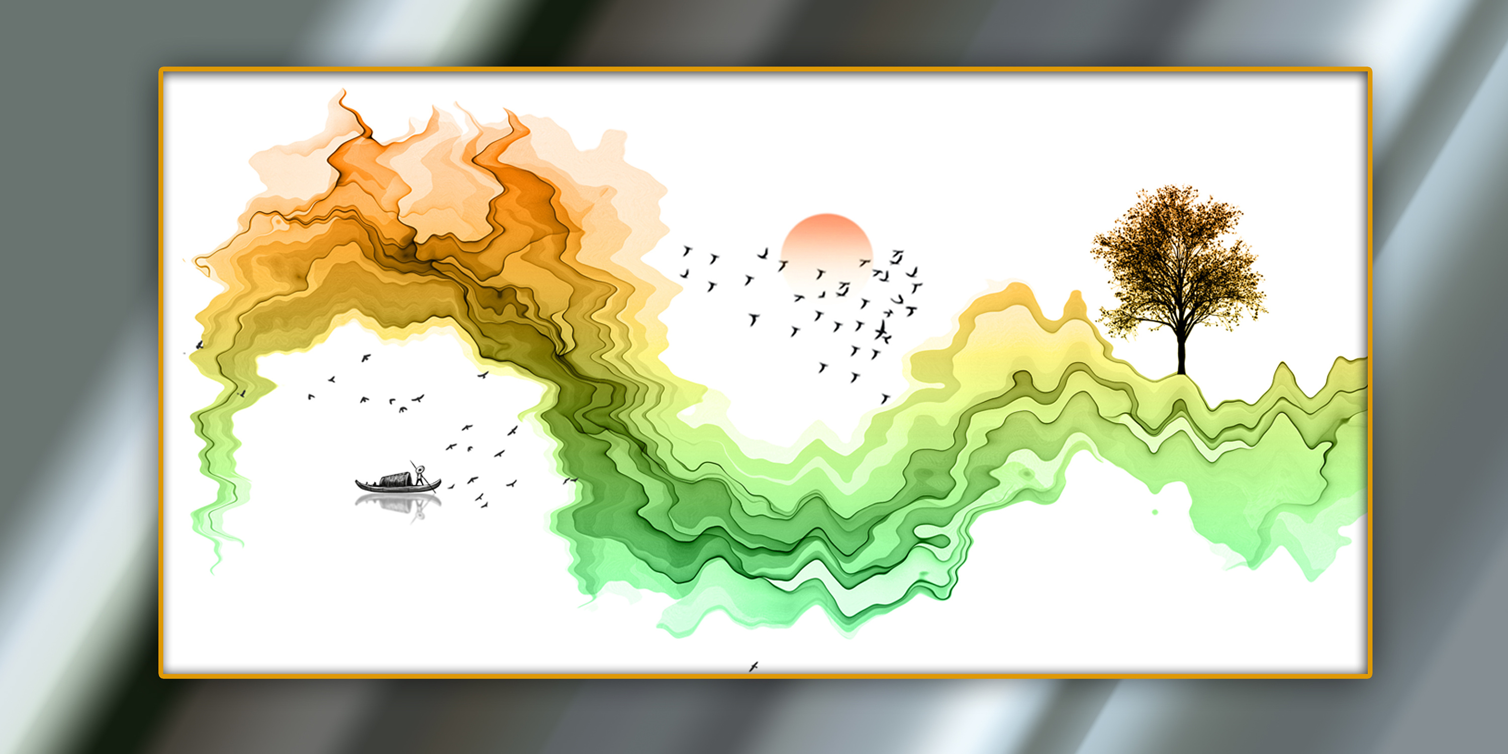 新中式山水画|平面|其他平面|竹林隐士 - 原创作品 - 站酷 (zcool)