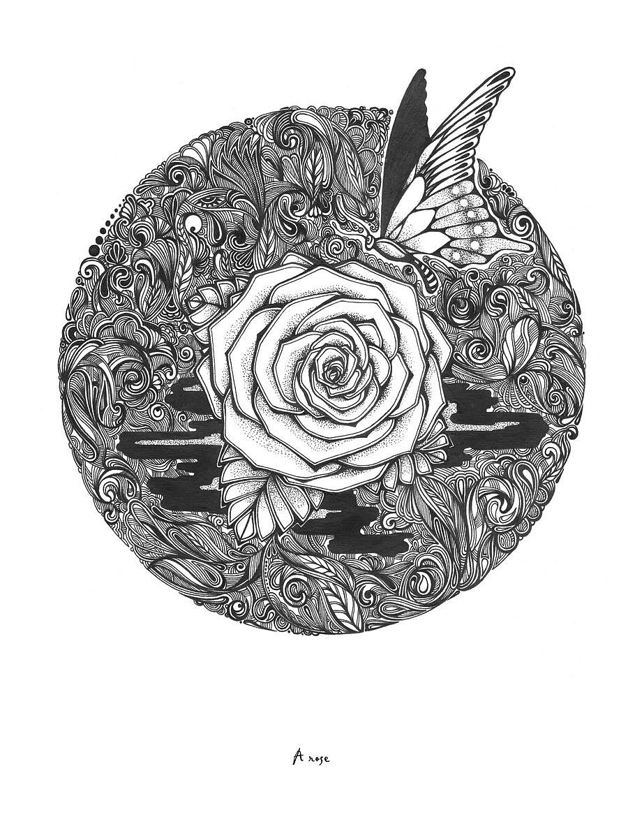 净花缘（图ZNjY0ODk2MA==） - 商业插画 - 站酷设计师戊辰纹画原创素材 - 站酷ZCOOL