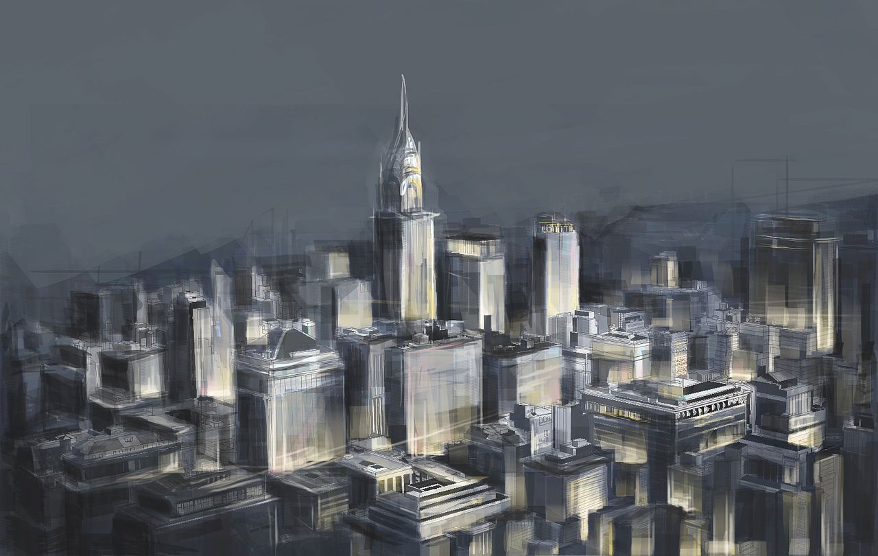 画大都市场景。（图ZMjc5Mjg0OA==） - 创作习作 - 站酷设计师藕弯曲原创素材 - 站酷ZCOOL