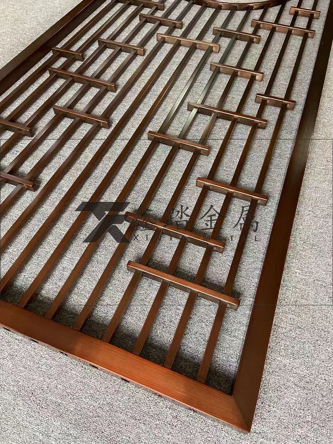 中式红古铜不锈钢屏风、穿管工艺隔断解决焊接留疤问题