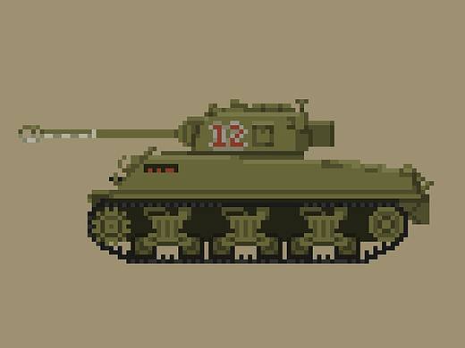 二战美，英部分坦克(像素画)