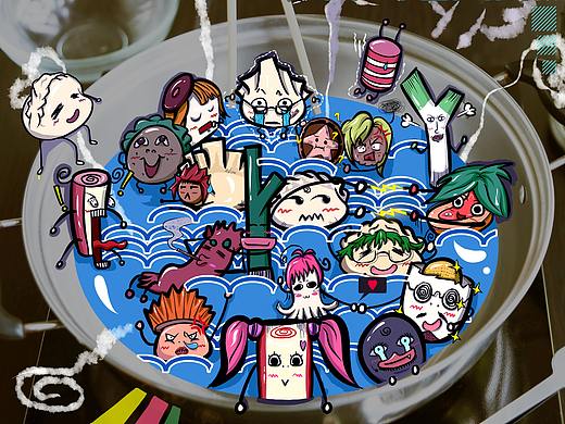 “一锅熟”年会插画海报设计（个人主页-ZMzA1MzMzNTY=） - 海报 - 站酷设计师maonufeng原创素材 - 站酷ZCOOL