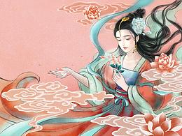 38女神节洛神礼盒——插画