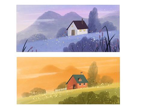 色稿练习——春夏秋冬