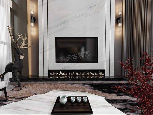 万科十七英里别墅装修,现代轻奢风格设计,天古装饰