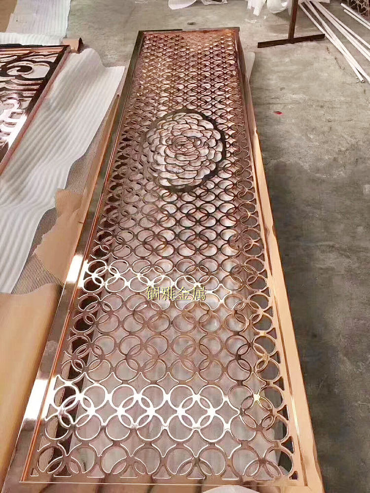 带您了解玫瑰金铝板雕花屏风铝艺镂空镀金花格（图ZMTg5MzIwNDky） - 家装设计 - 站酷设计师锢雅18566019743原创素材 - 站酷ZCOOL