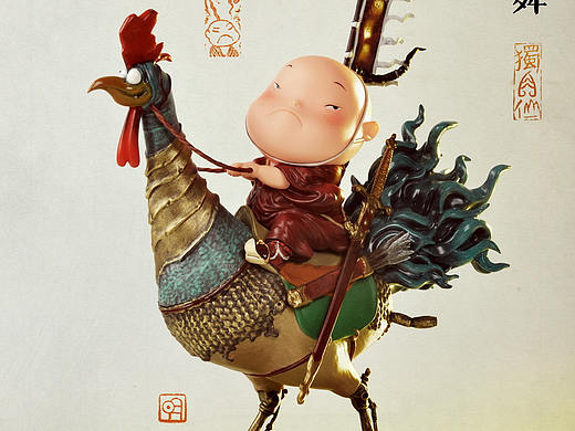 禅朋克x明子|明子独角仙《闻鸡起舞》丁酉年纪念版雕像