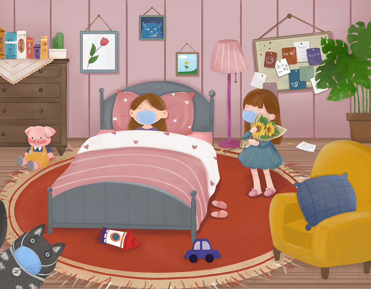 疫情退散（图ZMTk2NzY0NDUy） - 儿童插画 - 站酷设计师阿星阿星星-原创素材 - 站酷ZCOOL