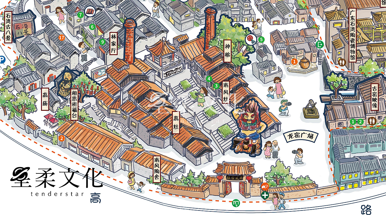 南风古灶手绘地图