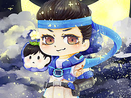 王者榮耀人物-蘇烈Q版人物插畫