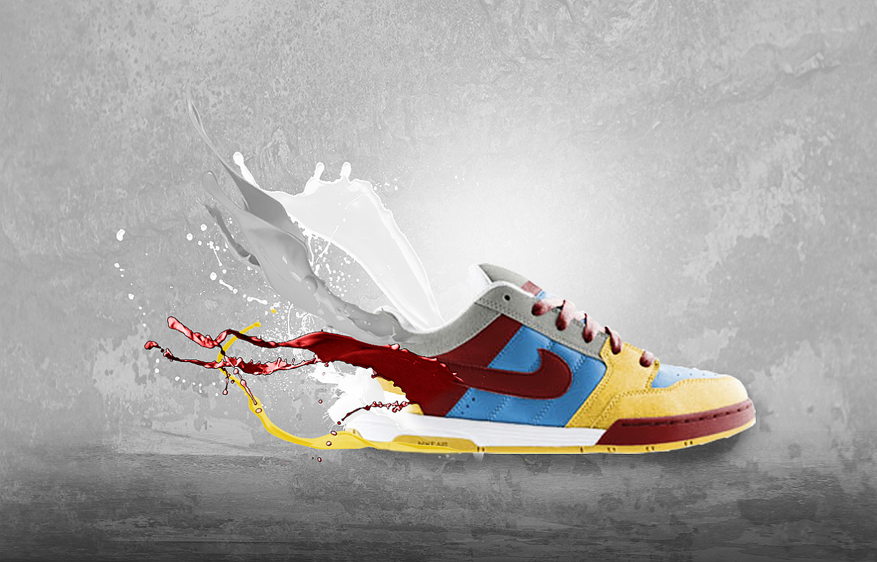 流体运动鞋海报