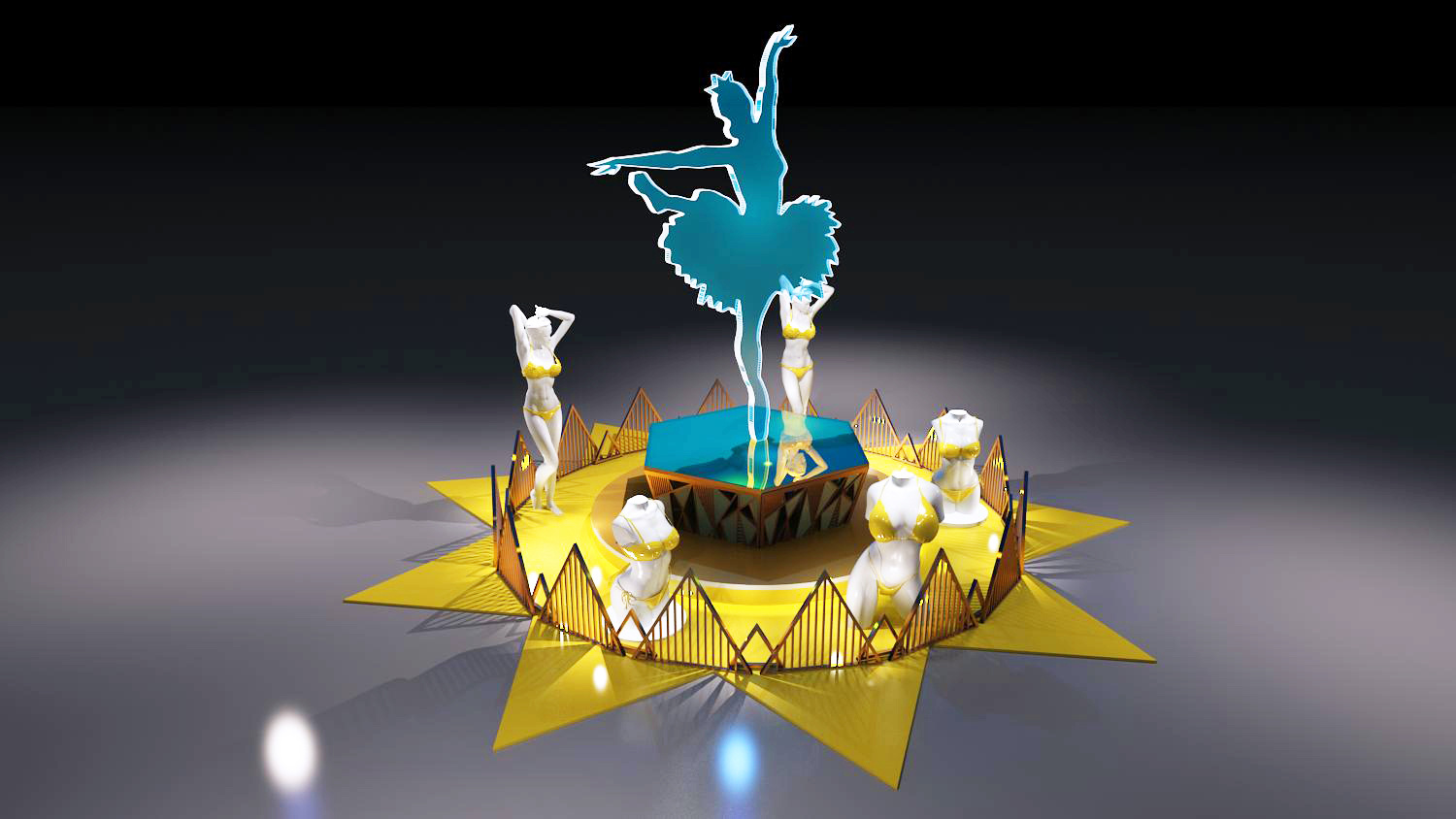 白天鹅dp点位 美陈设计 效果图设计