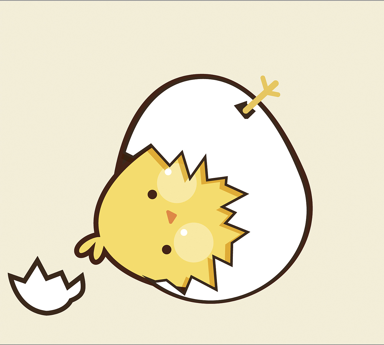 练习的第二个小鸡练习的第一个刚开始摸索ai,临摹个小鸡的卡通形象,小