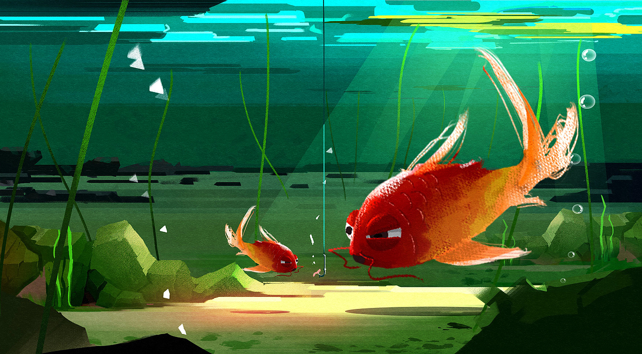 水底|插画|艺术插画|忱长生_原创作品-站酷(zcool)
