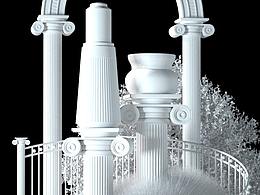 38女神节c4d场景白模临摹