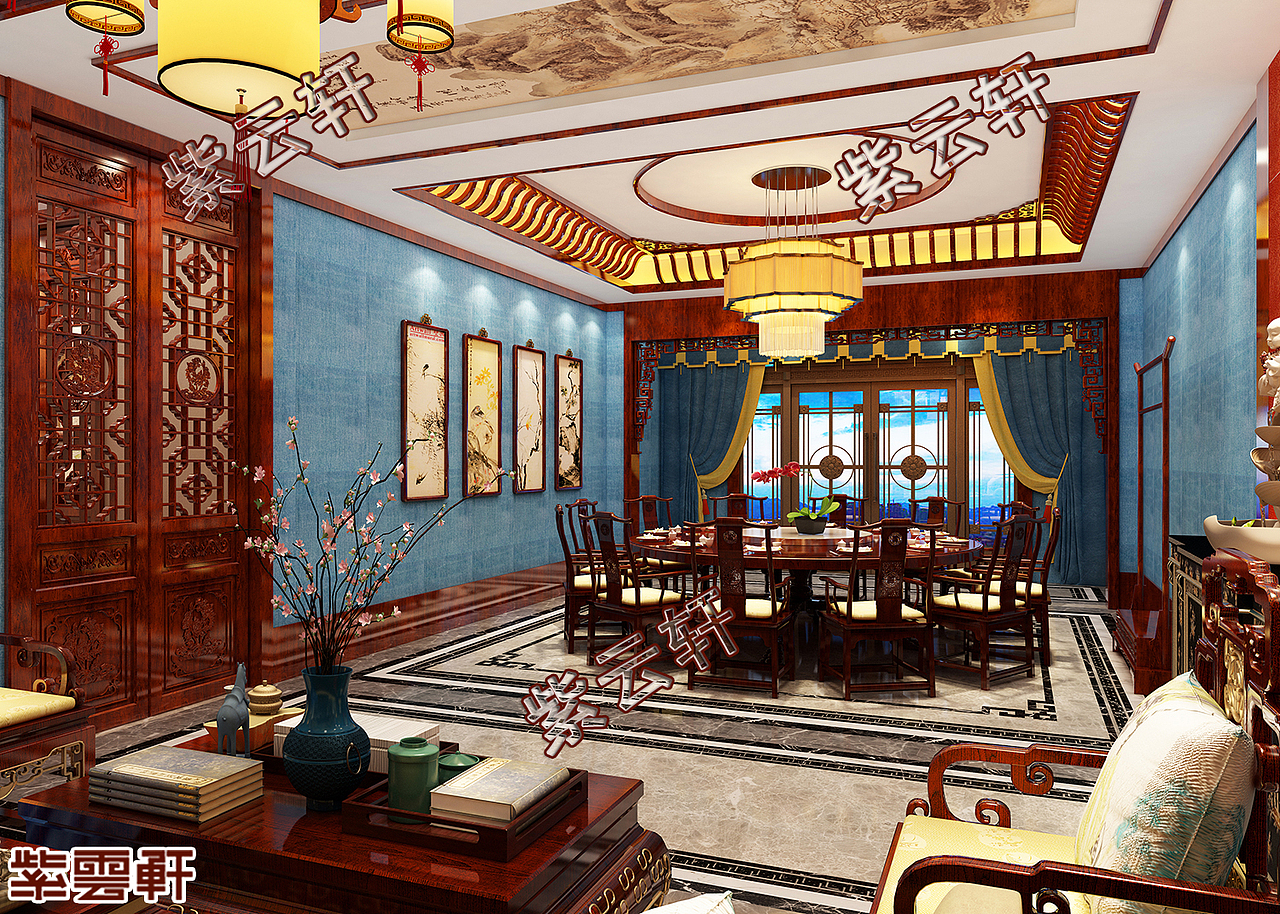 紫云轩餐厅古典中式装修设计图