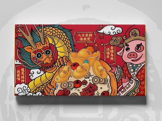 中国风潮牌插画包装设计 谢安妮