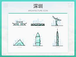 家乡原创建筑图标设计