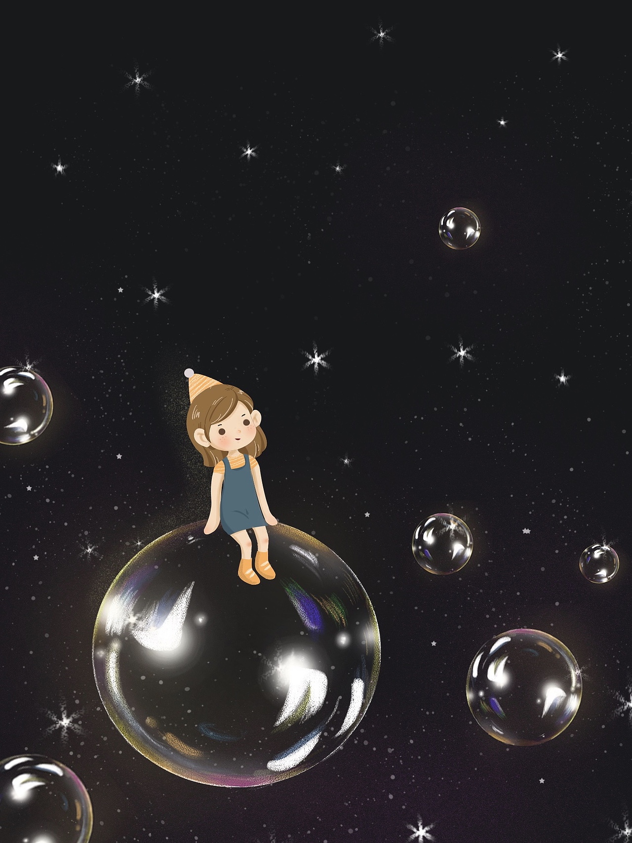 泡泡女孩（图ZMTEyOTMyNTI4） - 商业插画 - 站酷设计师米小麦吖原创素材 - 站酷ZCOOL