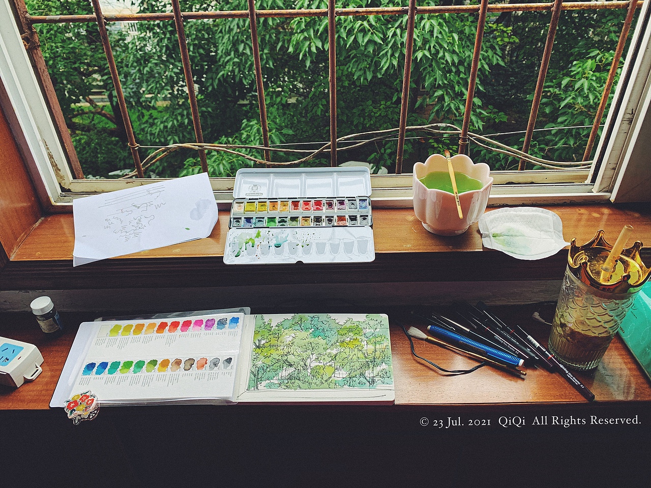 水彩风景 | 窗外