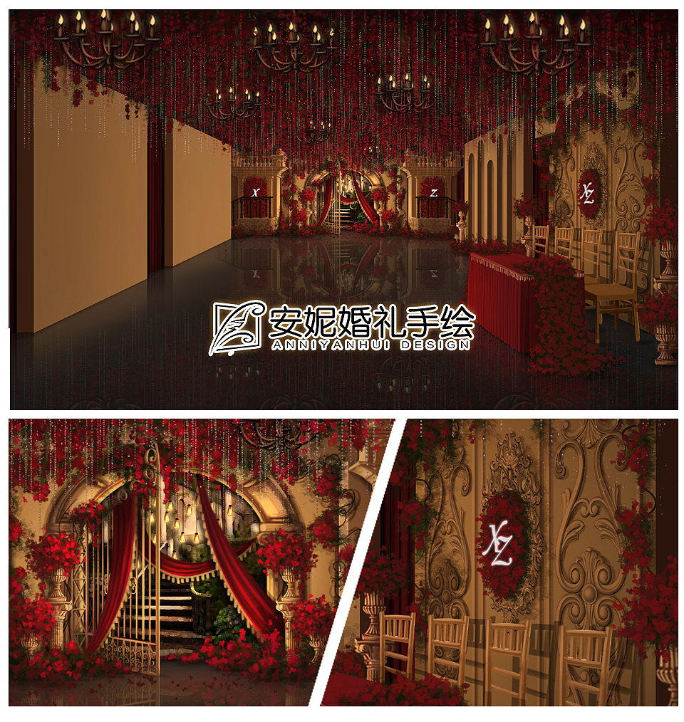 巴洛克风格婚礼手绘（图ZMTQ5ODIxOTUy） - 舞台美术 - 站酷设计师安妮婚礼手绘原创素材 - 站酷ZCOOL