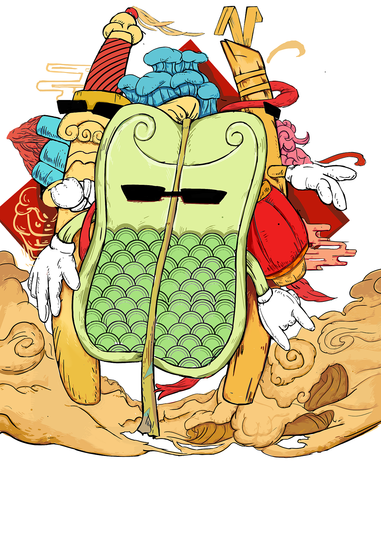 此间有神仙（图ZMTIyNDA2ODY4） - 新锐潮流插画 - 站酷设计师肝痛青年原创素材 - 站酷ZCOOL