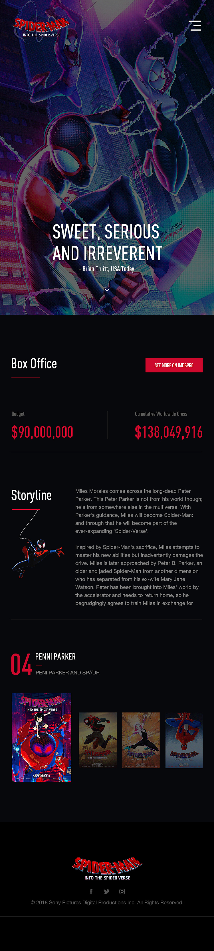 Spider-Man Into the Spider-Verse Webdesign#（图ZMTQwMzIyNTQ0） - 企业官网 - 站酷设计师Sawyerchan原创素材 - 站酷ZCOOL