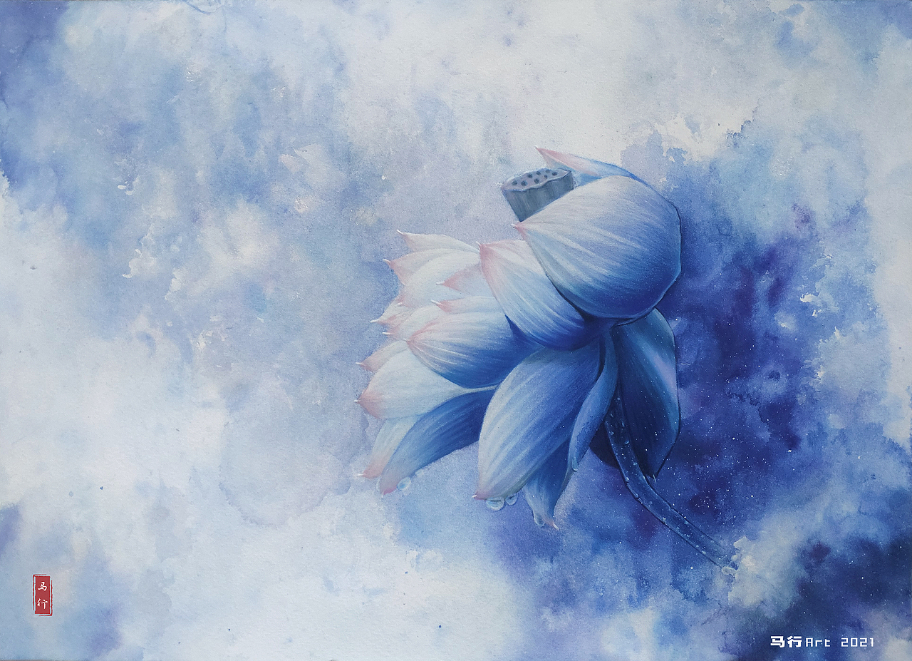 荷（图ZMjc0NTU2NDI4） - 绘画 - 站酷设计师马行画彩铅原创素材 - 站酷ZCOOL